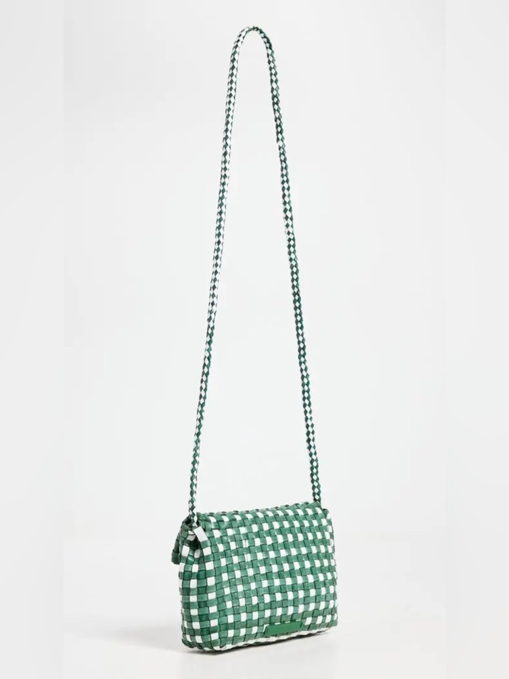 Loeffler Randall Vinnie Green and White Woven Crossbody Bag - Picture 2 of 9